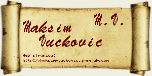 Maksim Vučković vizit kartica
